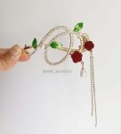  گیره چفتی گل رز قرمز | JCHK-12641