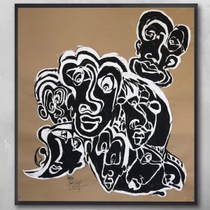 تابلو دیواری نقاشی سیاه سفید | JCHK-12798