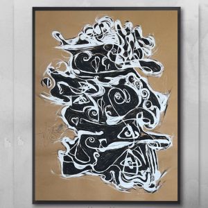 تابلو دیواری نقاشی سیاه سفید | JCHK-12799