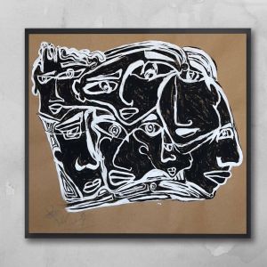 تابلو دیواری نقاشی سیاه سفید | JCHK-12801