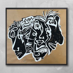 تابلو دیواری نقاشی سیاه سفید | JCHK-12802