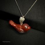 سنگ عقیق سرخ با طرح گنجشک | JCHK-13130