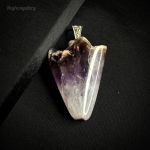 گردنبند آمیتیست اصل با حلقه اویز نقره | JCHK-13131