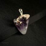 گردنبند آمیتیست اصل با حلقه اویز نقره | JCHK-13131