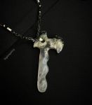 گردنبند عقیق اسپورت طرح تبر | JCHK-13429