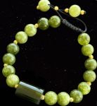 دستبند بشم طبیعی ، همراه گوی های نقره ،  روکش طلا | JCHK-13431