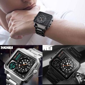 ساعت مچی مردانه دو زمانه تقویم دار skmei  | JCHK-13089