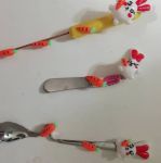 ست اسپند دود کن و کارد و قاشق عسل خوری گل چینی | JCHK-1950