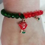 دستبند مهره ای گل رز | JCHK-1990