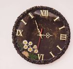 ساعت مشکی گل بابونه ای  رزینی  | JCHK-13475