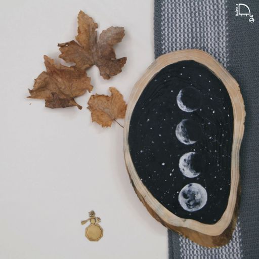 دیوارکوب چوبی طرح شب و ماه | JCHK-3131