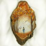 دیوارکوب چوبی طرح پاییزی | JCHK-3140