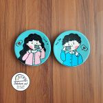 دیوارکوب سفالی عاشقانه کد۲ (۱۰سانت) | JCHK-13844