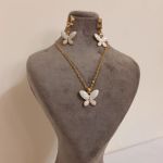 گردنبند و گوشواره پروانه ای  | JCHK-13862