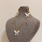 گردنبند و گوشواره پروانه ای  | JCHK-13862