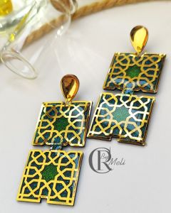 گوشواره رزینی مستطیل | JCHK-13893