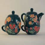 ست چایی خوری دو نفره نفیس و پر کار زمینه کله غازی | JCHK-13907