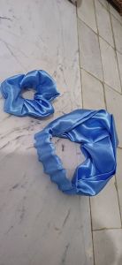 هد بند زنانه و دخترانه ساتن گره ای ابریشم همراه با اسکرانچی | JCHK-13971