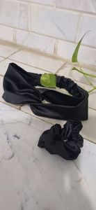 هد بند زنانه جنس ساتن ابریشم همراه با اسکرانچی | JCHK-13974