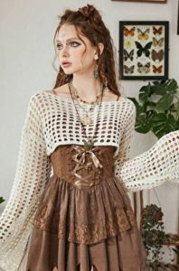 شراگ نیم تنه قلاب بافی  | JCHK-14746