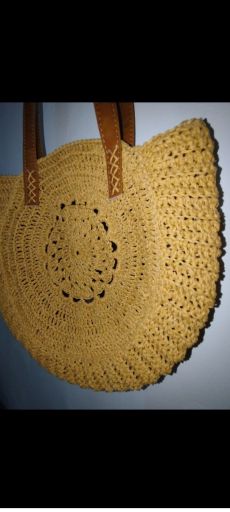 کیف گرد رافیا کیف رافیا طرح آفتابگردان  | JCHK-16207