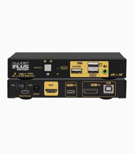 کی وی ام سوئیچ ۲ پورت Type C و HDMI کی نت پلاس KP-SWKCHD02 | JCHK-14213