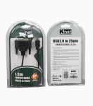 کابل USB به پارالل ۱٫۵ متر کی نت K-CU202515 | JCHK-14238