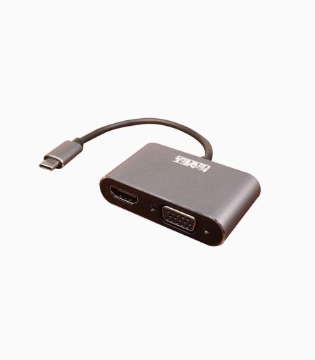 تبدیل Type-C به HDMI و VGA کی نت پلاس KP-COCM2HV02 | JCHK-14259