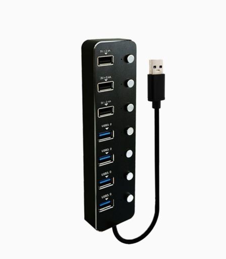 هاب ۷ پورت USB 3.0 کلید دار کی نت K-HUAMH107 | JCHK-14483