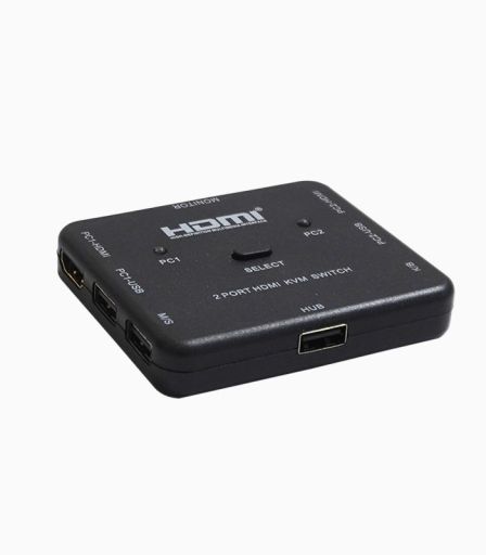 کی وی ام سوئیچ 2 پورت HDMI دستی وی نت با کابل V-SWKHM4K2 | JCHK-14520