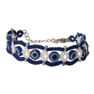 دستبند چشم نظر نوزادی گیپور دستباف | JCHK-14346