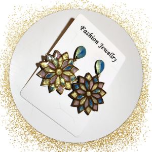 گوشواره دست ساز رزینی طرح سنتی ایرانی  | JCHK-14494