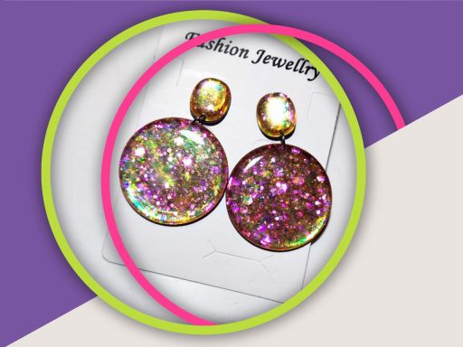 گوشواره رزینی دست ساز شاد و گرد | JCHK-14495