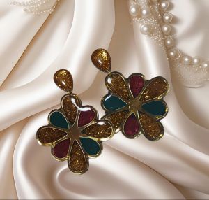 گوشواره رزینی دست ساز طرح سنتی ایرانی | JCHK-14561