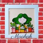 تابلو ویترای دختر سبز | JCHK-3980