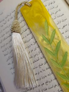 بوکمارک (نشانک) رزینی دستساز طرح برگ | JCHK-14536