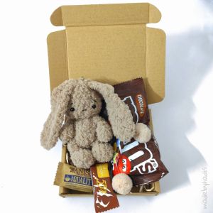 مینی پک هدیه اقتصادی با عروسک دست ساز و شکلات  | JCHK-6420