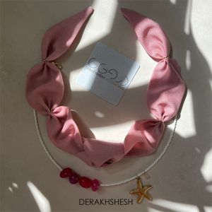 🎀گردنبند دو تکه پارچه‌ای درخشش | JCHK-15863