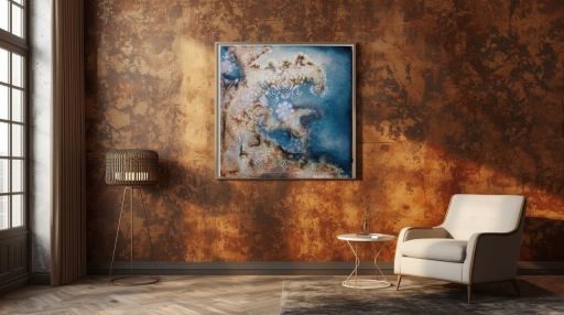 تابلو پتینه طرح فرش  | JCHK-15676