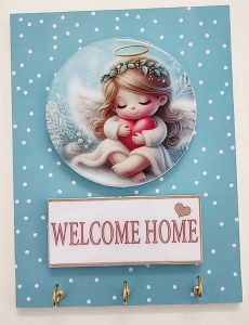 جا کلیدی دیواری رزینی اسمان و فرشته | JCHK-15110