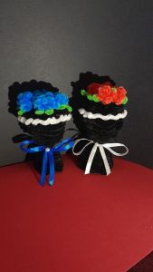 گل پیپ پاکنی / مینی گل رز آبی و قرمز | JCHK-15173