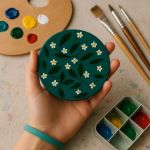 بشقاب سفالی طرح گل بابونه | JCHK-15269