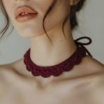 گردنبند قلاب بافی مارون | JCHK-16199