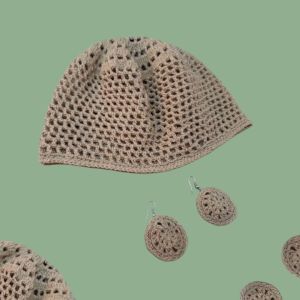 کلاه و گوشواره بافتنی نارا  | JCHK-16285