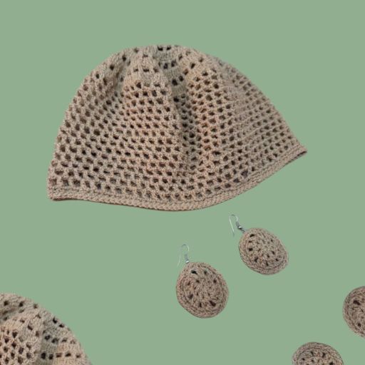 کلاه و گوشواره بافتنی نارا  | JCHK-16285