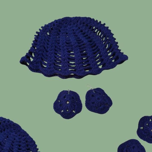 کلاه و گوشواره آبیس | JCHK-16287