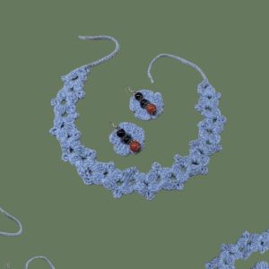 گردنبند و گوشواره بافتنی کِلا | JCHK-16333