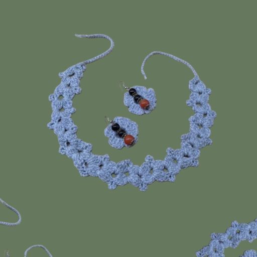 گردنبند و گوشواره بافتنی کِلا | JCHK-16333