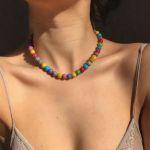 گردنبند مهره ای درشت رنگی | JCHK-16363