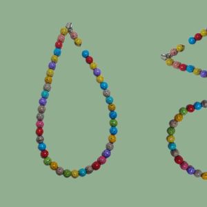 گردنبند مهره ای درشت رنگی | JCHK-16363